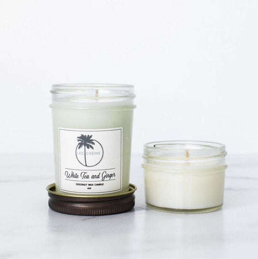 White Tea + Ginger Scent Coconut Wax Candle
